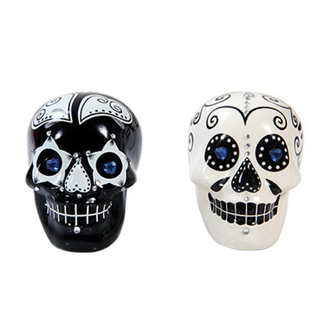 Day of the Dead Salt & Pepper Shaker Black and White - Highway Thirty One