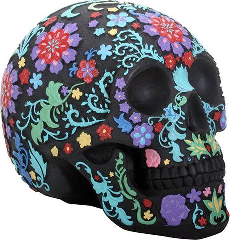 Colored Floral Skull Head - Black - Highway Thirty One - 1