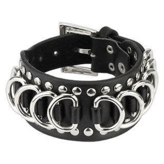 D Ring Black Leather Bracelet Highway Thirty One