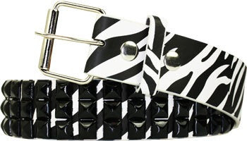 Metal Studded Zebra Belt