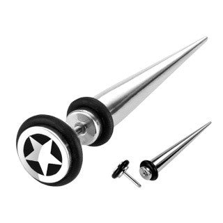 316L Surgical Steel Fake Taper with Star Top - Highway Thirty One