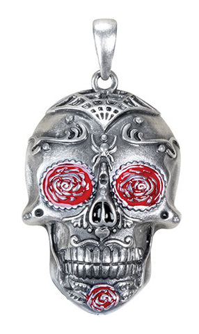 Day of the Dead Tattoo Skull Pendant - Highway Thirty One