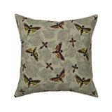Moth and Skull Pillow cover 16 x 16”