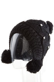 Knitted Hat with Metal Studs and a Pom Pom - Highway Thirty One - 1