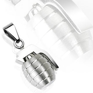 Hand Grenade 316L Stainless Steel Pendant with 21" Ball Chain - Highway Thirty One