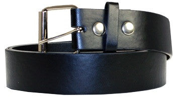 Plain Black Leather Belt - Highway Thirty One