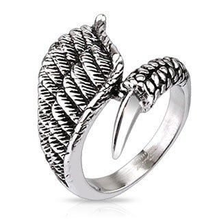 Stainless Steel Eagle Wing with Claw closure cast ring - Highway Thirty One