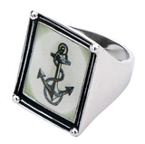 Women's Stainless Steel Anchor Vintage Frame Ring. - Highway Thirty One - 2