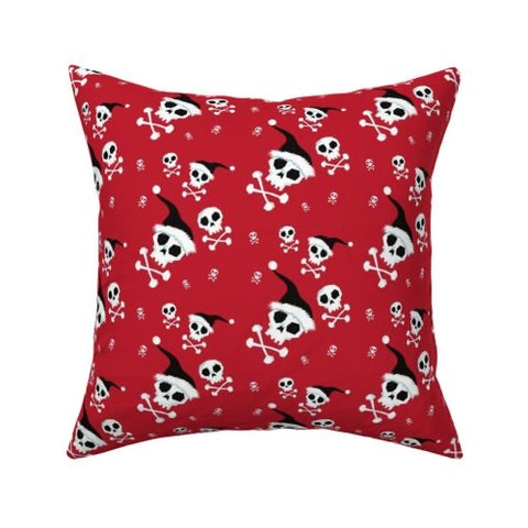 Santa Skull Christmas Pillow 16 x 16”