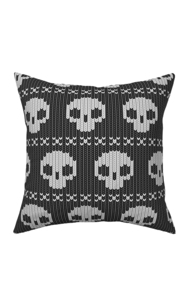 Skull Sweater Christmas Pillow 16 x 16”