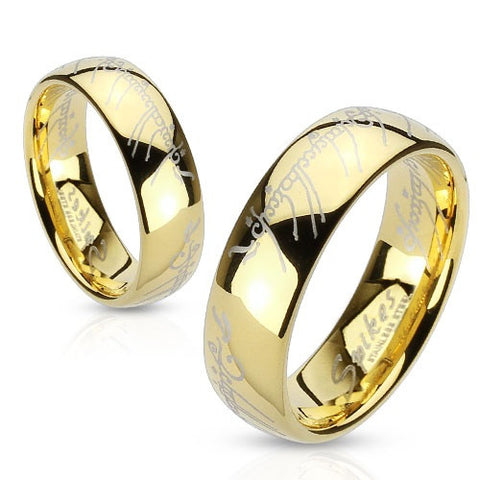 Lord of the Rings - Stainless Steel Gold Ring - Highway Thirty One
