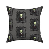 Edgar Allan Poe Zombie Horror Pillow cover 16 x 16”