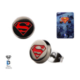 Pair of Stainless Steel Superman Earrings - Highway Thirty One - 1