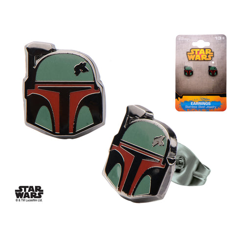 Pair of Stainless Steel Star Wars Boba Earrings - Highway Thirty One - 1