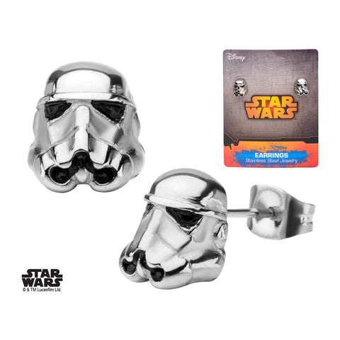 Pair of Stainless Steel Star Wars Storm Trooper Earrings - Highway Thirty One - 1